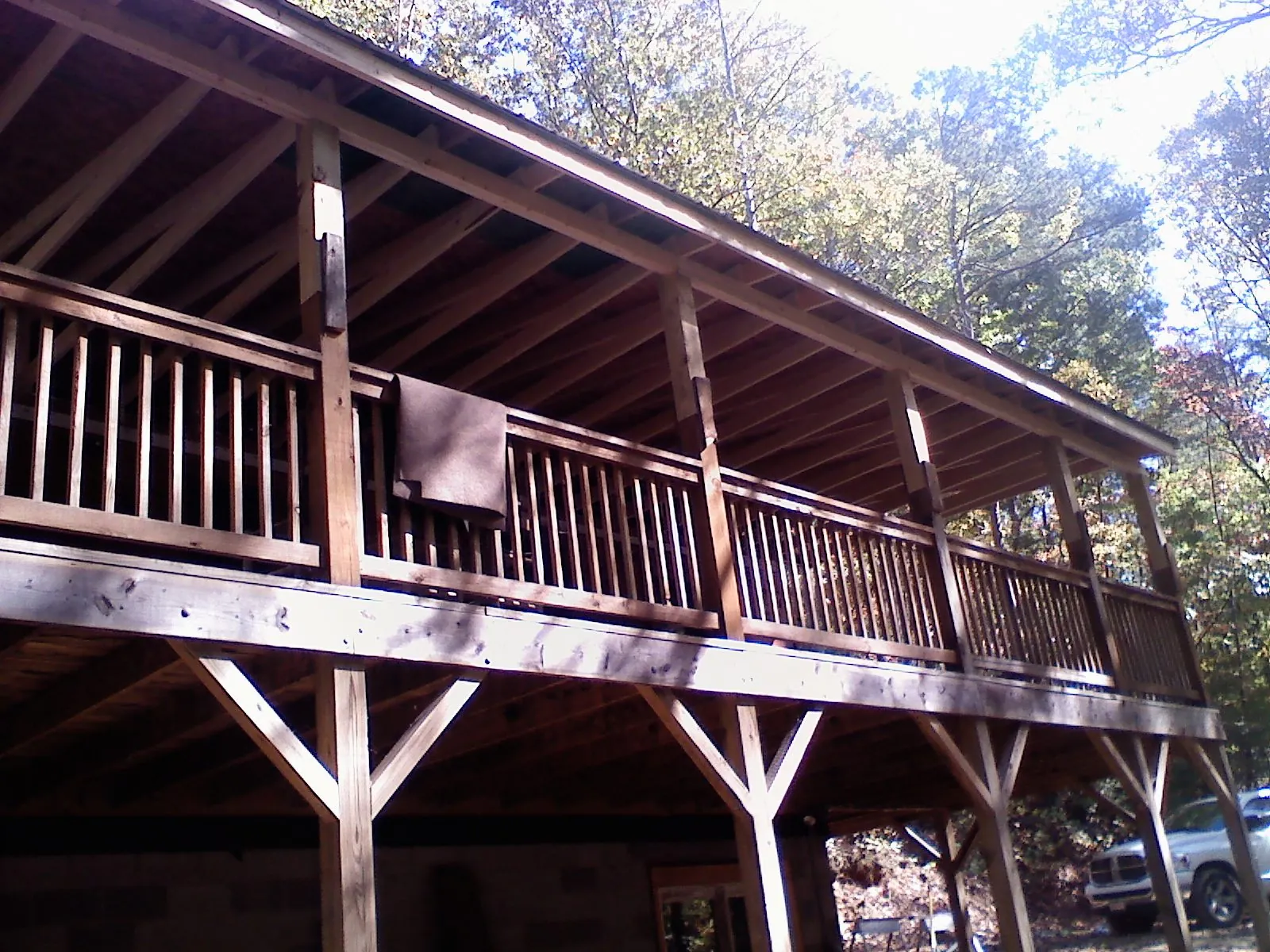 Timber framing under a new elevated porch and deck — Roof Leak Repair in Nolensville by Roofing Brothers